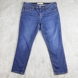 Gap 1969 Jeans Womens 31 Blue Denim Dark Wash Stretch Best Girlfriend Ankle